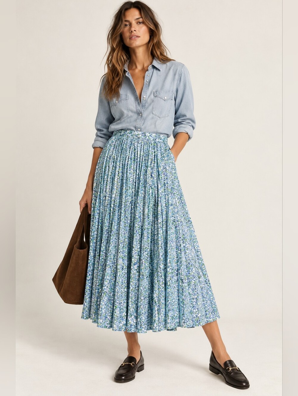 NWT J.Crew Pleated A-Line Midi Skirt In Blooming Floral Size XL New